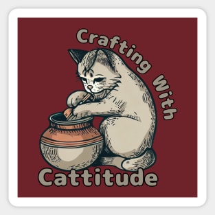 Cattitude Pottery Cat Lady Sticker